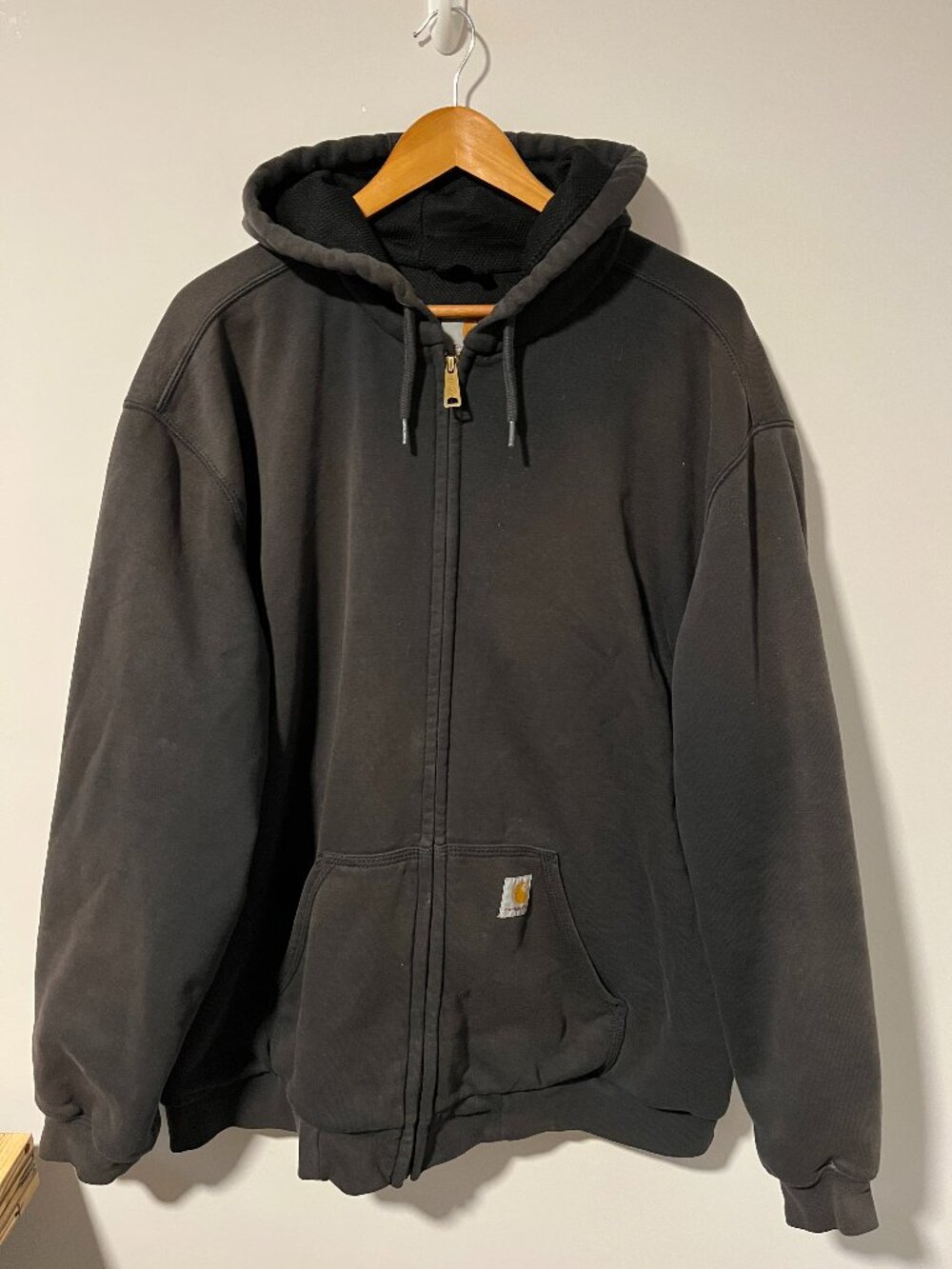 Carhartt Rain Defender Full Zip Hoodie Sweatshirt XL Charcoal Gray Thermal Line